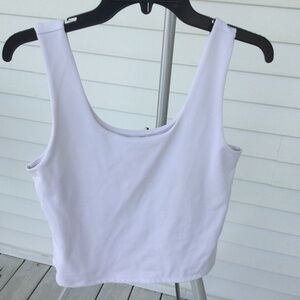 Verona White Cropped Tank Shirt, Size Medium